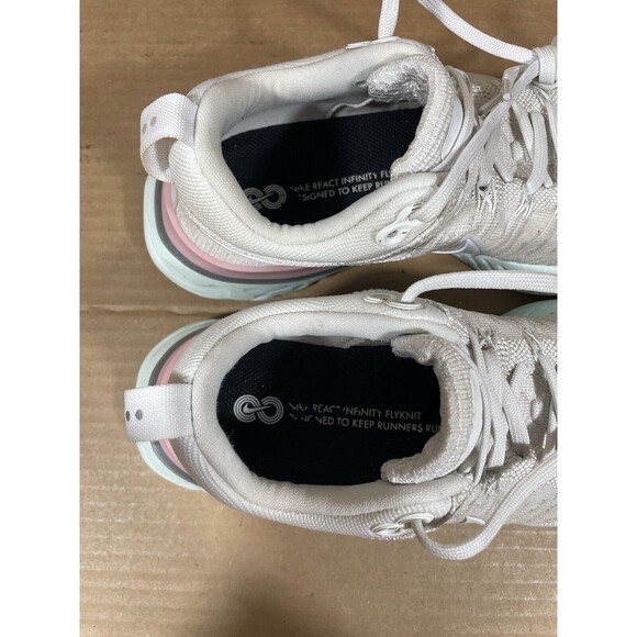 Nike React Infinity Run Flyknit 2 Women Running Shoes Platinum Sz 7.5 White Pink - Picture 11 of 12